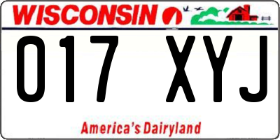 WI license plate 017XYJ