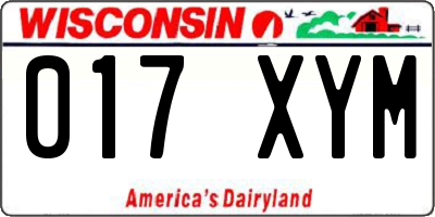 WI license plate 017XYM
