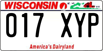 WI license plate 017XYP