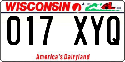 WI license plate 017XYQ