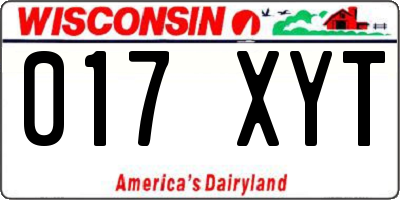 WI license plate 017XYT