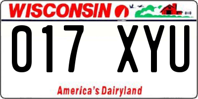 WI license plate 017XYU