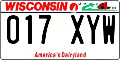WI license plate 017XYW