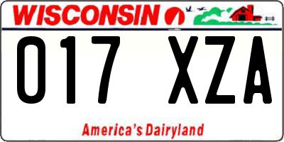 WI license plate 017XZA
