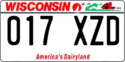 WI license plate 017XZD