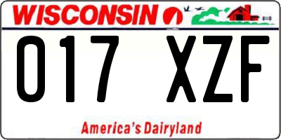 WI license plate 017XZF