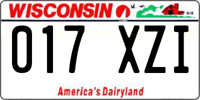 WI license plate 017XZI
