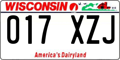 WI license plate 017XZJ