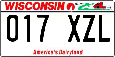 WI license plate 017XZL