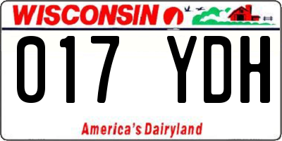 WI license plate 017YDH