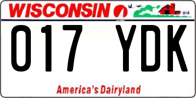 WI license plate 017YDK