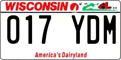 WI license plate 017YDM