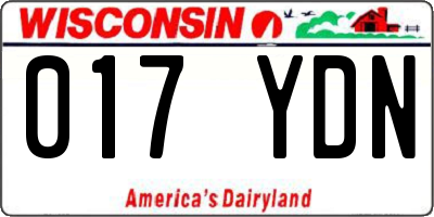 WI license plate 017YDN