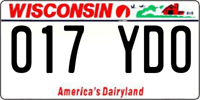 WI license plate 017YDO