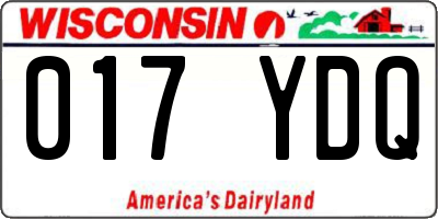 WI license plate 017YDQ