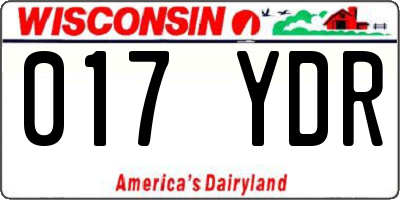 WI license plate 017YDR
