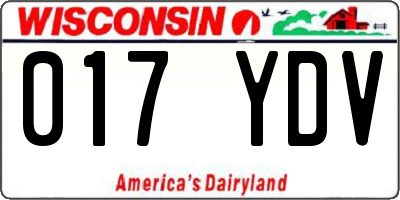 WI license plate 017YDV