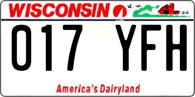 WI license plate 017YFH