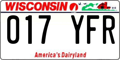 WI license plate 017YFR