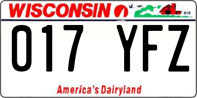 WI license plate 017YFZ