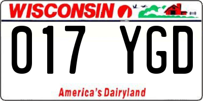 WI license plate 017YGD