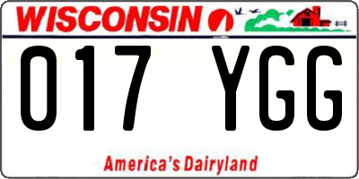 WI license plate 017YGG