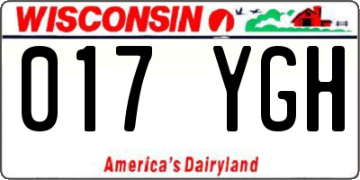 WI license plate 017YGH