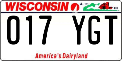 WI license plate 017YGT
