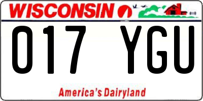 WI license plate 017YGU