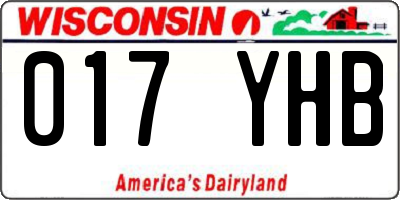 WI license plate 017YHB