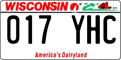 WI license plate 017YHC