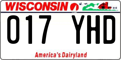 WI license plate 017YHD