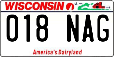 WI license plate 018NAG