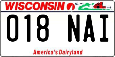 WI license plate 018NAI