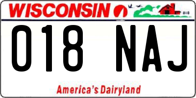 WI license plate 018NAJ