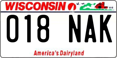 WI license plate 018NAK