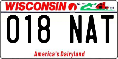 WI license plate 018NAT