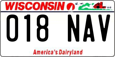 WI license plate 018NAV
