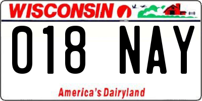 WI license plate 018NAY