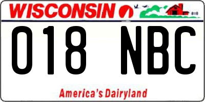 WI license plate 018NBC