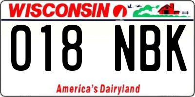 WI license plate 018NBK