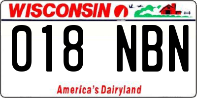 WI license plate 018NBN