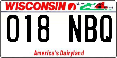 WI license plate 018NBQ