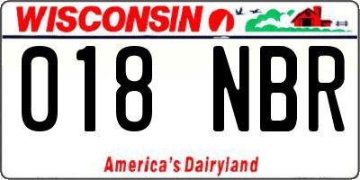 WI license plate 018NBR