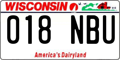 WI license plate 018NBU