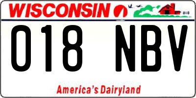 WI license plate 018NBV