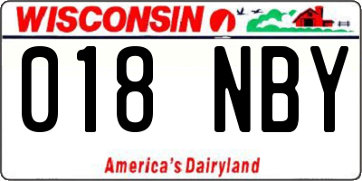 WI license plate 018NBY