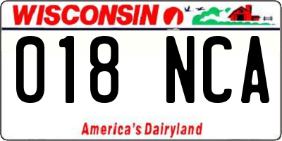 WI license plate 018NCA
