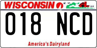 WI license plate 018NCD