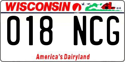 WI license plate 018NCG